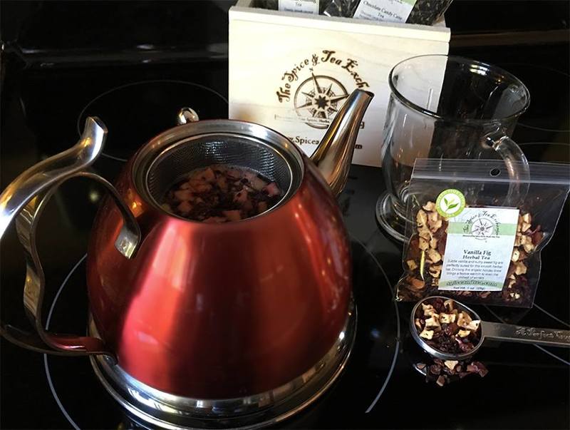 Stainless steel tea kettles at The Spice & Tea Exchange Rehoboth Cape